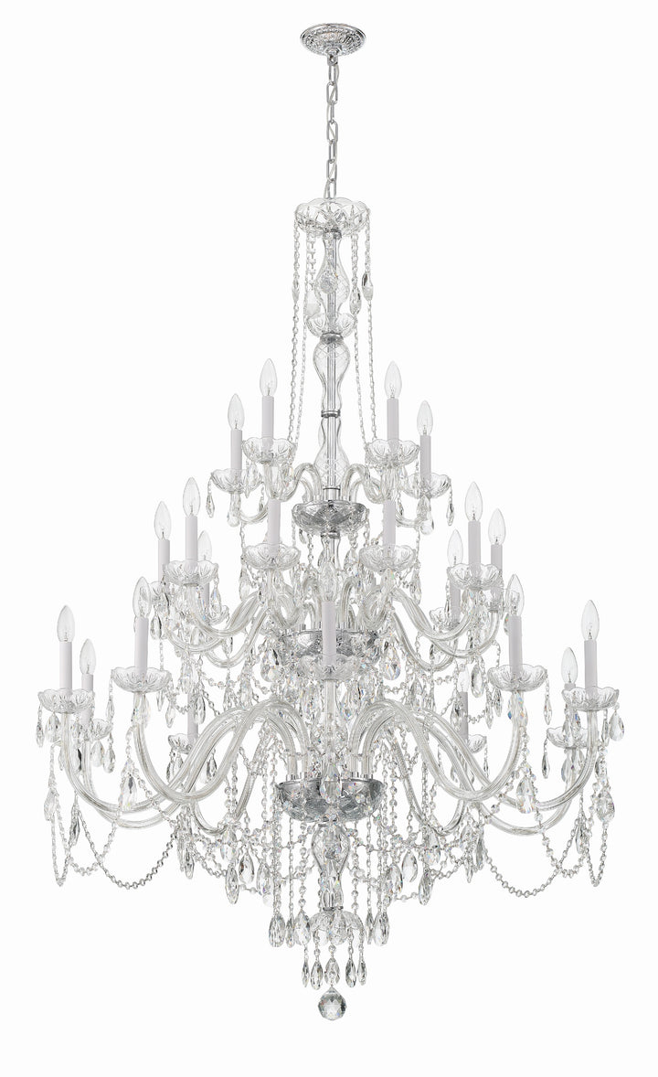 Crystorama Traditional Crystal 25 Light Hand Cut Crystal Polished Brass Chandelier