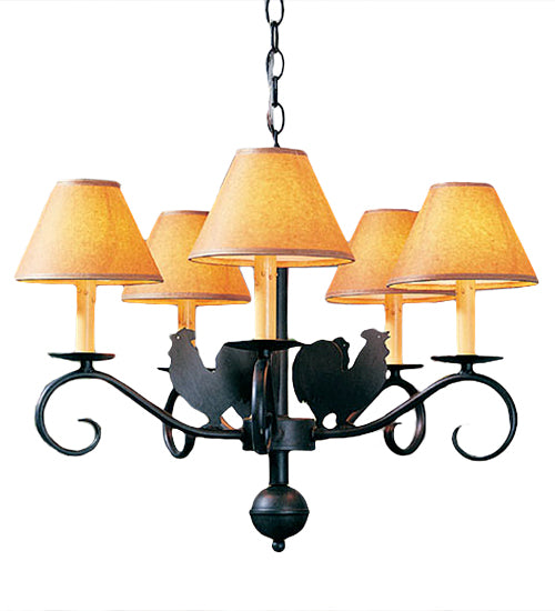 24" Wide Animal 5 Light Chandelier