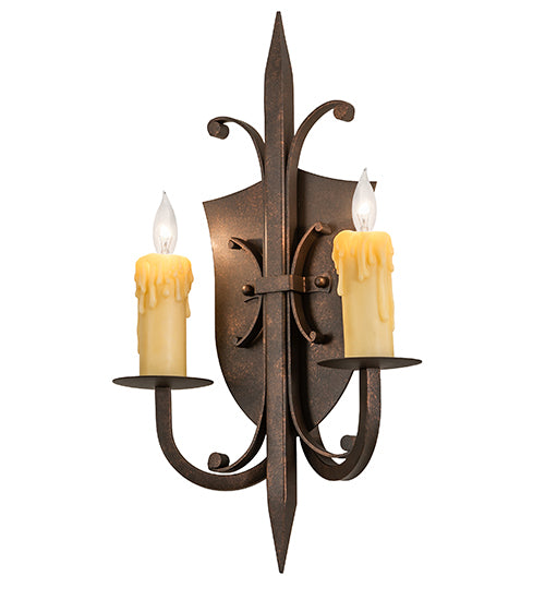 11" Wide Shield 2 Light Wall Sconce