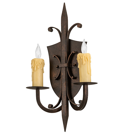 11" Wide Shield 2 Light Wall Sconce