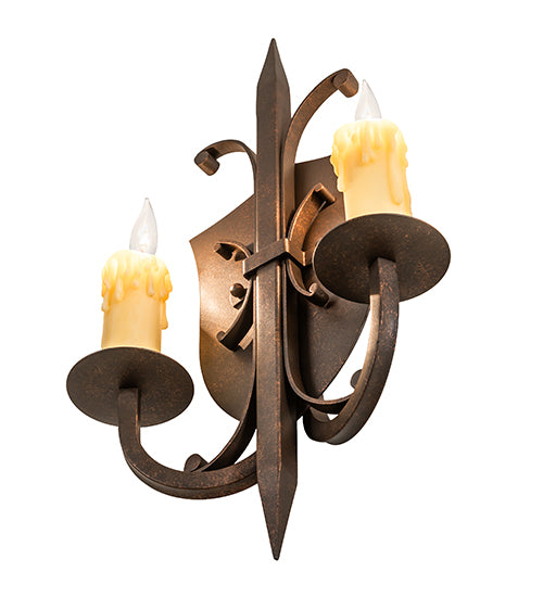 11" Wide Shield 2 Light Wall Sconce