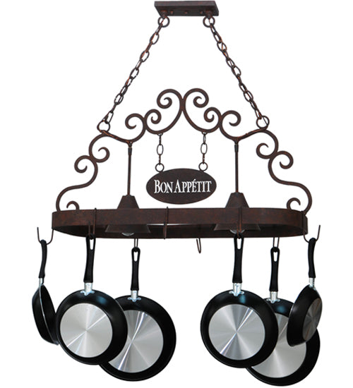 34" Long Bon Appetit 2 Light Pot Rack