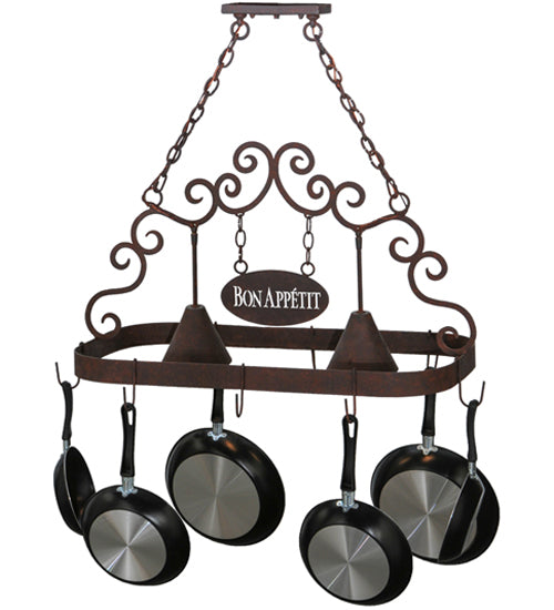 34" Long Bon Appetit 2 Light Pot Rack