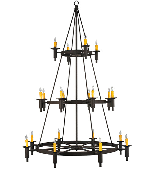 60"W Carella 20 Lt Three Tier Chandelier