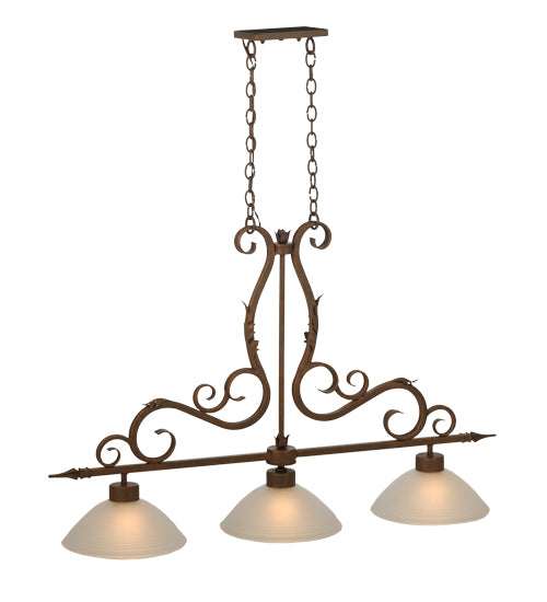 49" Long Zamora 3 Light Island Pendant