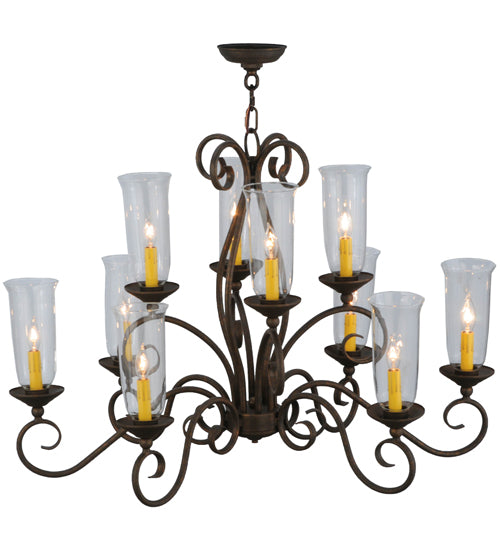 36"L Wallis 10 Lt Oblong Chandelier