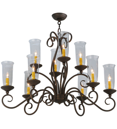 36"L Wallis 10 Lt Oblong Chandelier