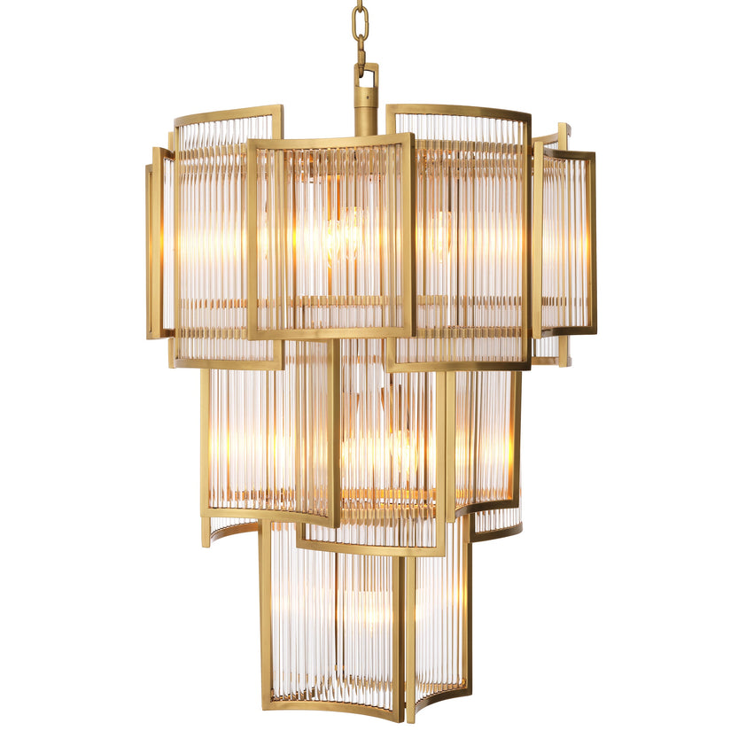 Chandelier Jet Set Antique Brass Finish UL