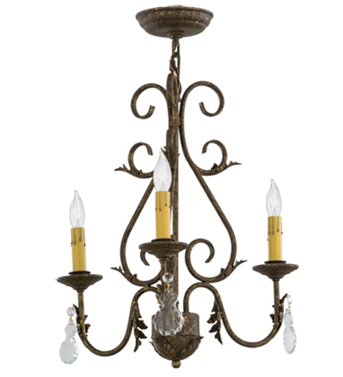 18" Wide French Elegance 3 Light Chandelier