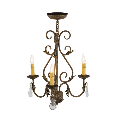 18" Wide French Elegance 3 Light Chandelier