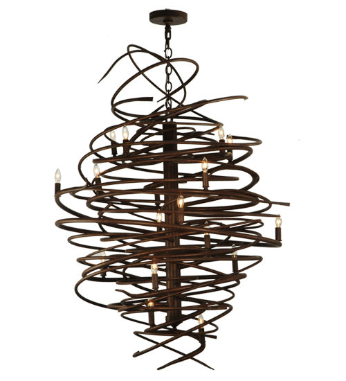 36" Wide Cyclone 18 Lt Chandelier