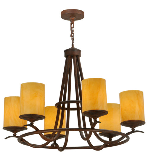 36" Wide Octavia 6 Lt Chandelier