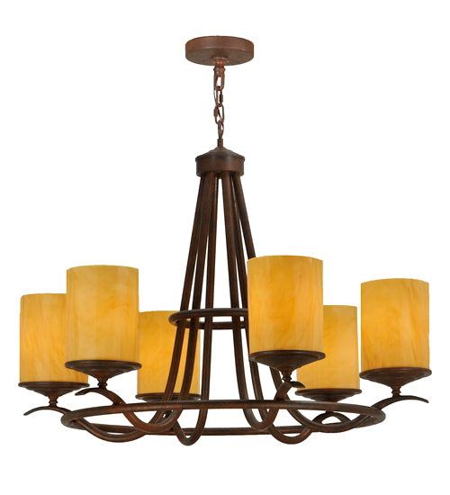 36" Wide Octavia 6 Lt Chandelier