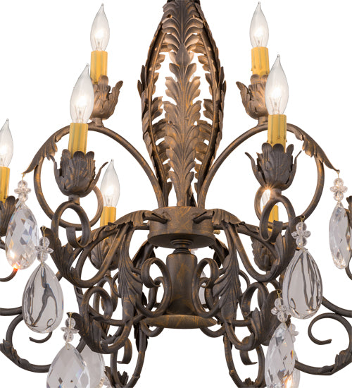 26"W New Country French 9 Lt Chandelier