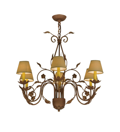 31"W Bordeaux 6 Lt Chandelier