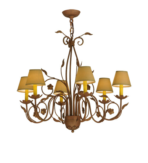 31"W Bordeaux 6 Lt Chandelier