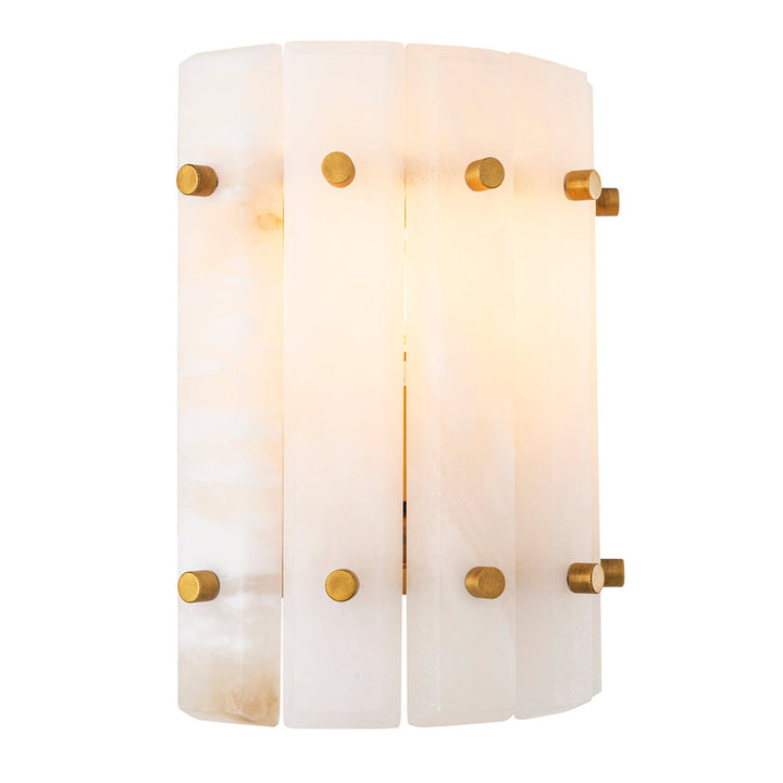 Wall Lamp Blason Single Antique Brass Finish Alabaster UL