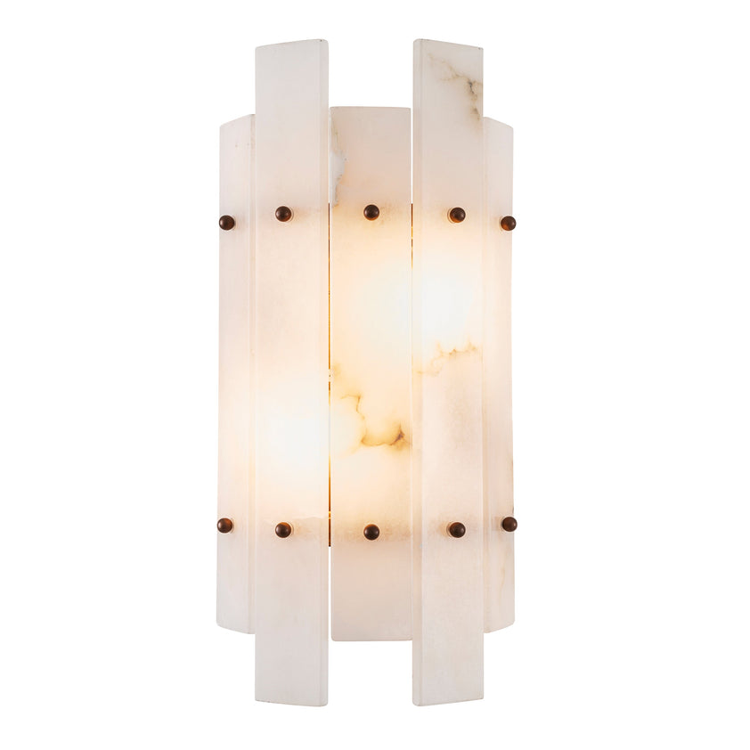 Wall Lamp Caprera Antique Brass Finish Alabaster UL