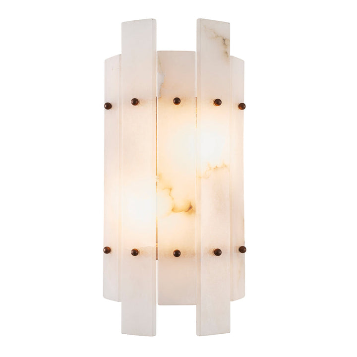 Wall Lamp Caprera Antique Brass Finish Alabaster UL