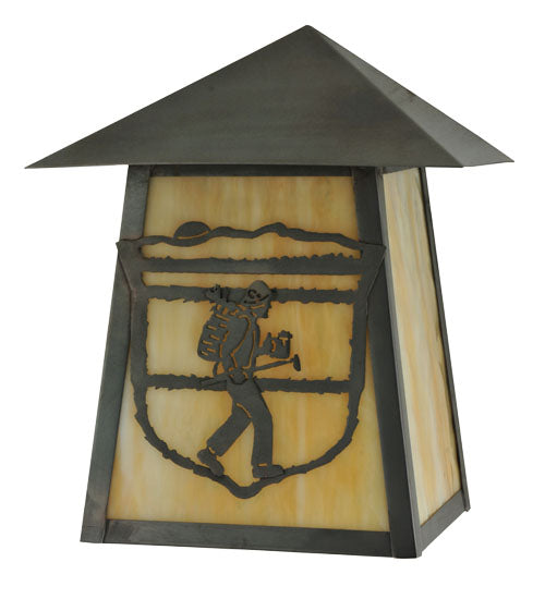 9"W Lake Clear Lodge Hiker Wall Sconce