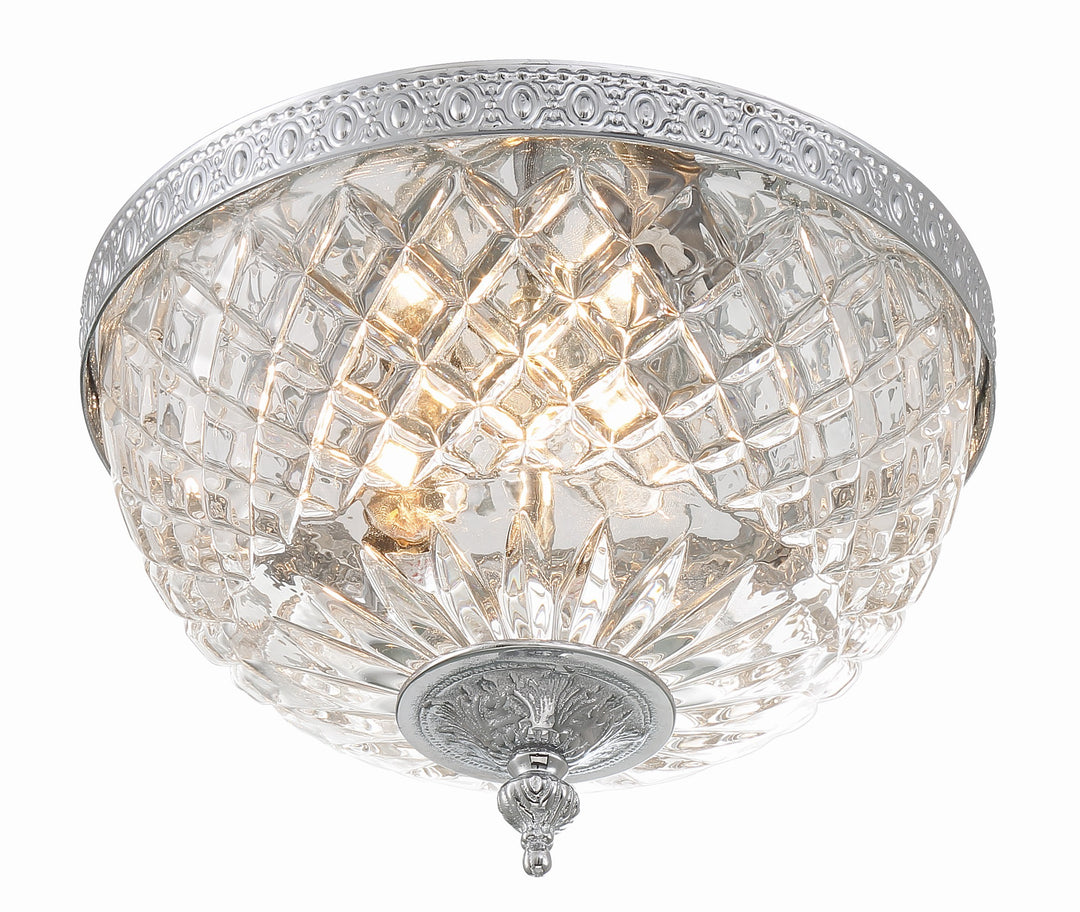 Crystorama Crystorama 2 Light English Bronze Crystal Flush Mount