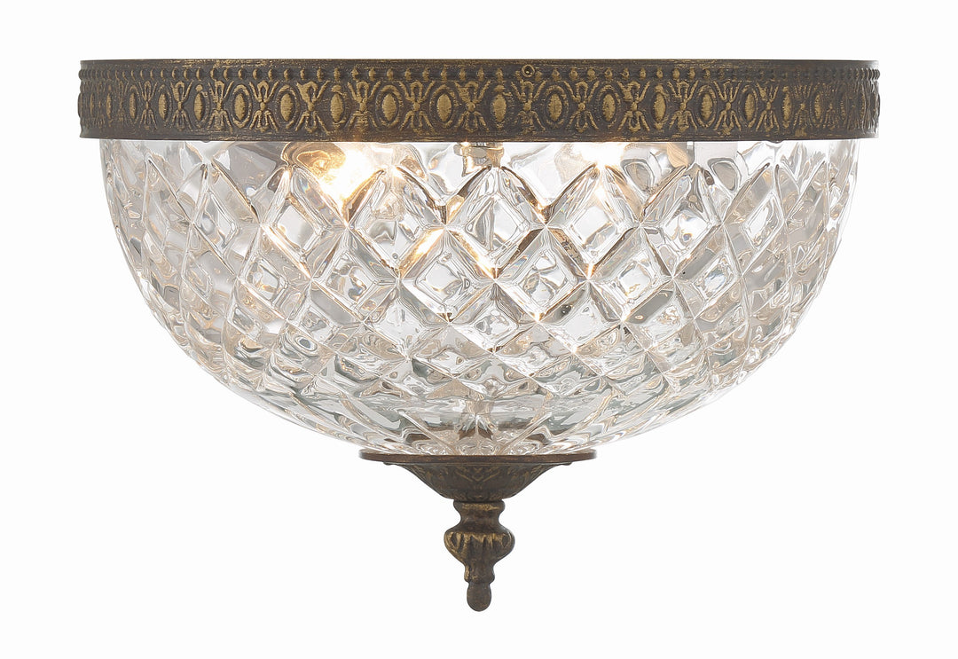 Crystorama Crystorama 2 Light English Bronze Crystal Flush Mount