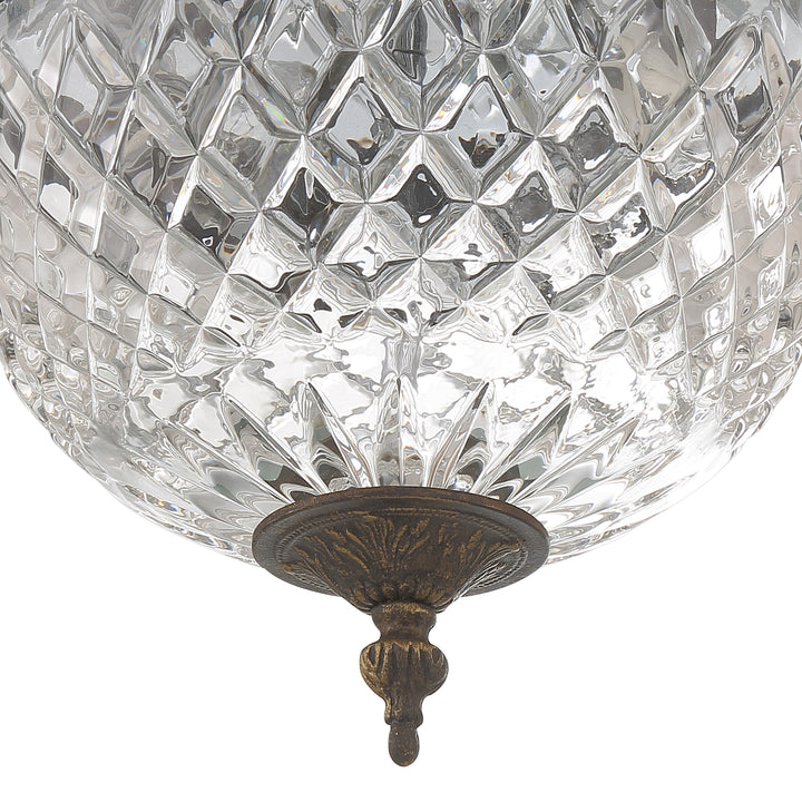 Crystorama Crystorama 2 Light English Bronze Crystal Flush Mount