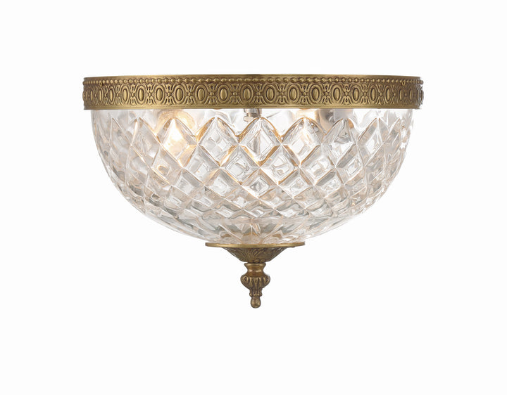 Crystorama Crystorama 2 Light English Bronze Crystal Flush Mount