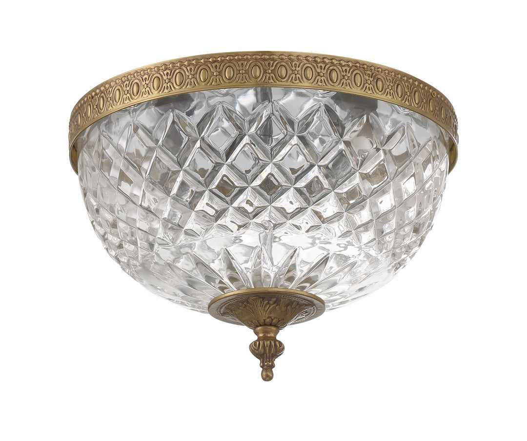 Crystorama Crystorama 2 Light English Bronze Crystal Flush Mount