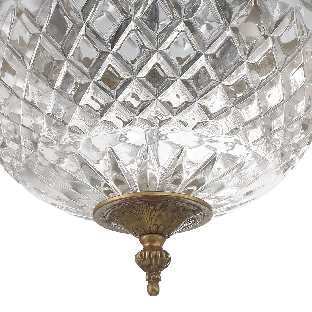 Crystorama Crystorama 2 Light English Bronze Crystal Flush Mount