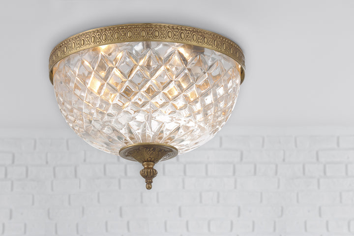 Crystorama Crystorama 2 Light English Bronze Crystal Flush Mount