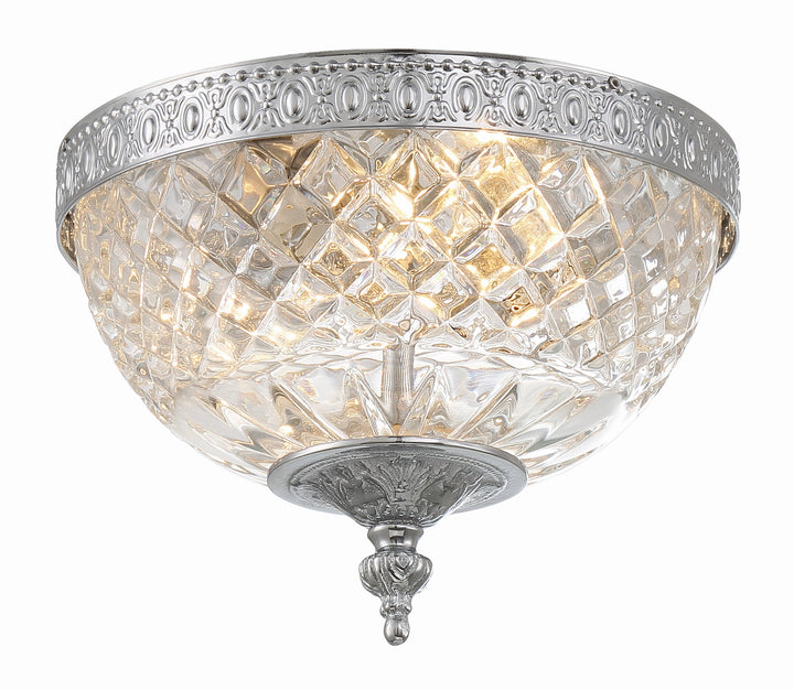 Crystorama 2 Light English Bronze Crystal Flush Mount