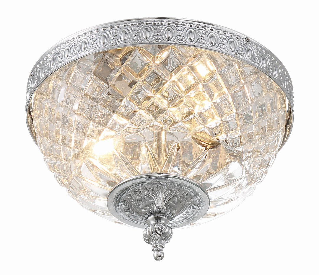 Crystorama Crystorama 2 Light English Bronze Crystal Flush Mount