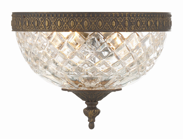 Crystorama Crystorama 2 Light English Bronze Crystal Flush Mount