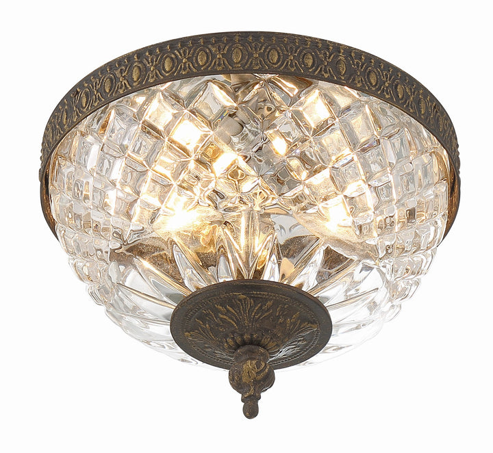 Crystorama Crystorama 2 Light English Bronze Crystal Flush Mount