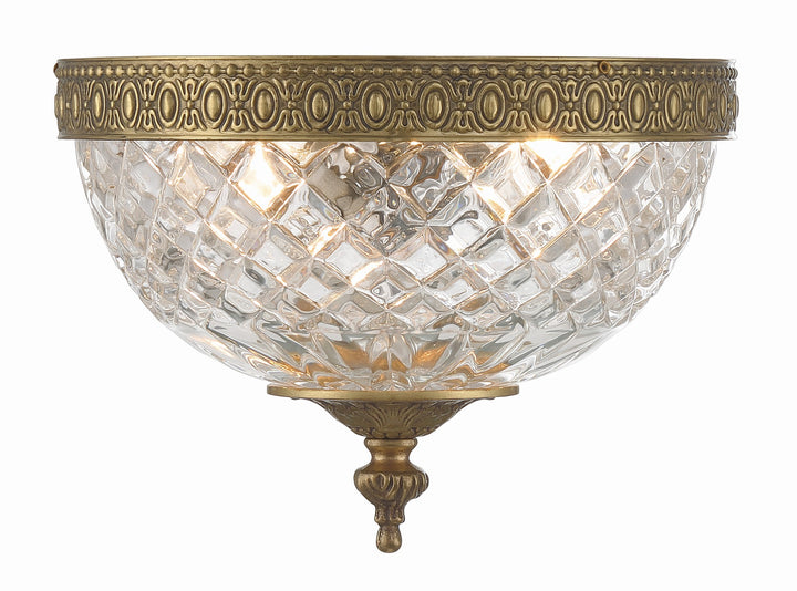 Crystorama Crystorama 2 Light English Bronze Crystal Flush Mount