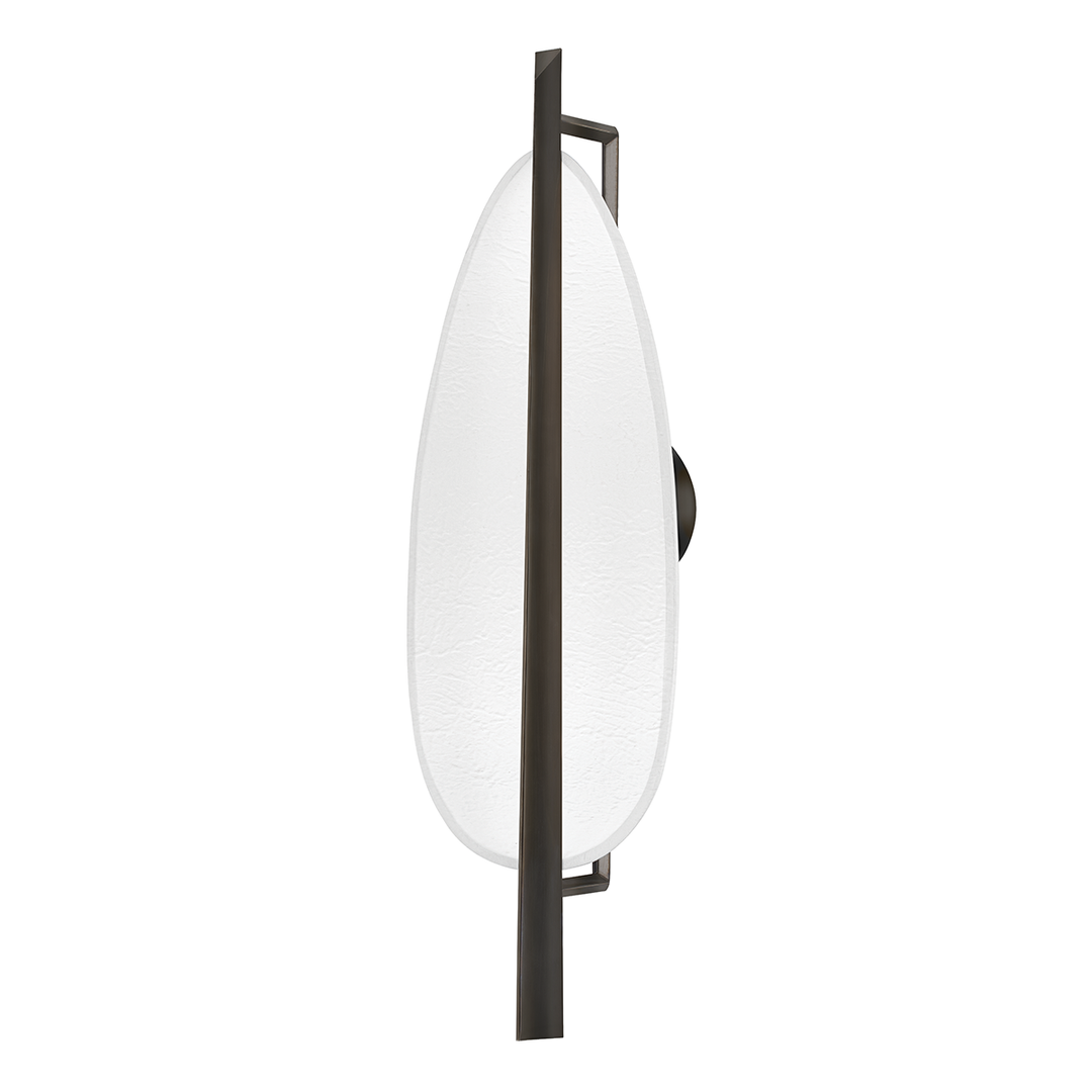 Ithaca Wall Sconce - Black Nickel/White Plaster