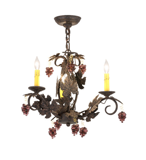 18"W Vineyard 3 Lt Chandelier