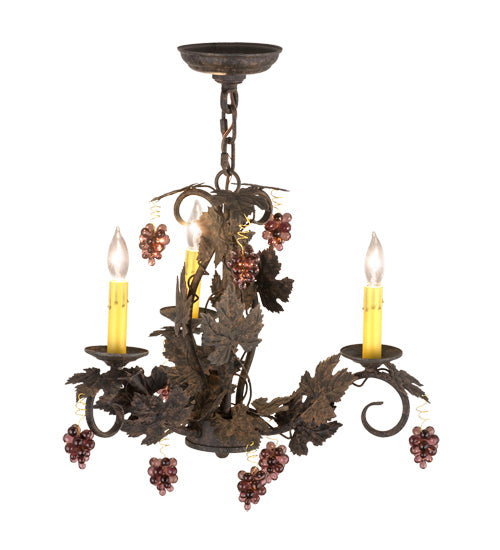 18"W Vineyard 3 Lt Chandelier