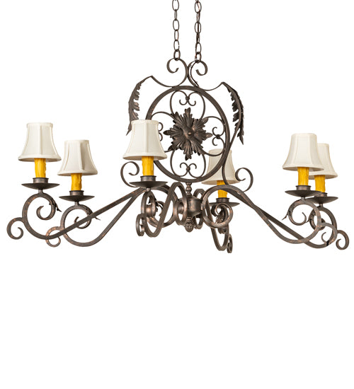 48" Long Christabel 6 Light Oblong Chandelier