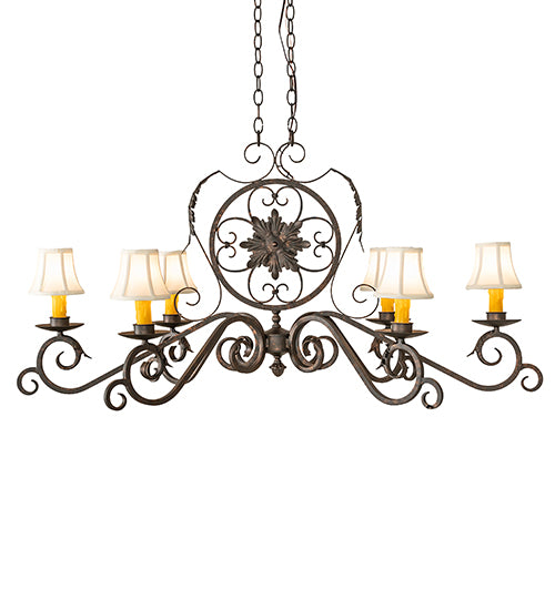 48" Long Christabel 6 Light Oblong Chandelier