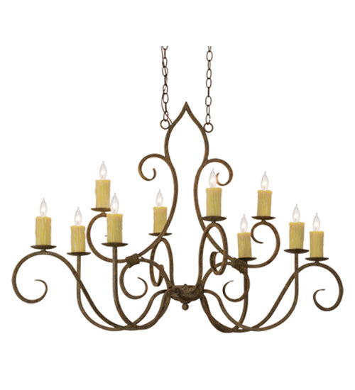 48"L Clifton 10 Lt Oblong Chandelier