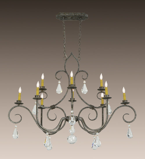 48"L Celine Oval 10 Lt Chandelier