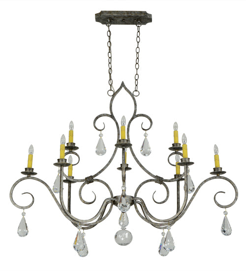 48"L Celine Oval 10 Lt Chandelier