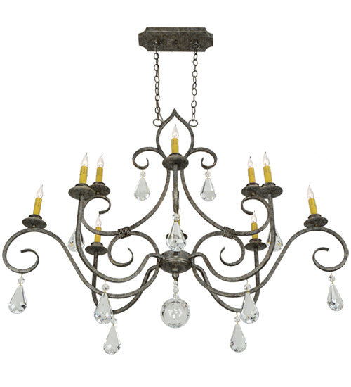 48"L Celine Oval 10 Lt Chandelier