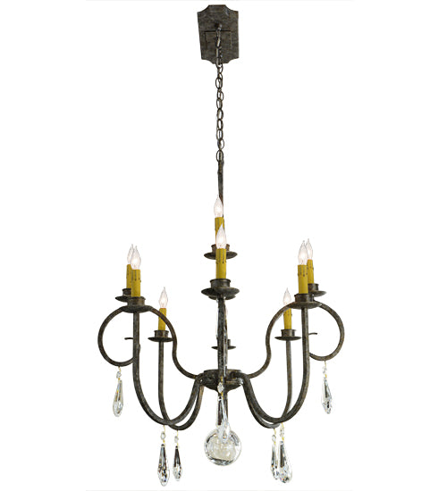 48"L Celine Oval 10 Lt Chandelier