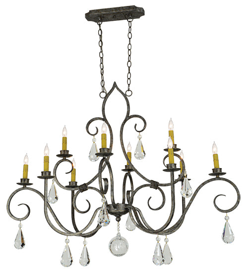 48"L Celine Oval 10 Lt Chandelier