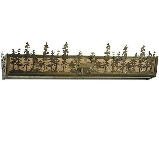 36" Long Moose At Dusk Vanity Light