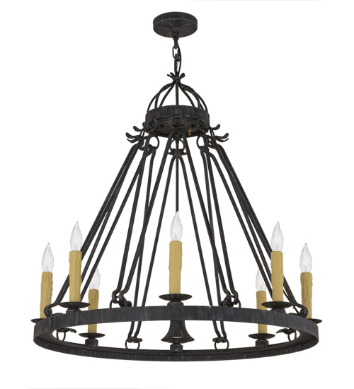 36"W Lakeshore 8 Lt W/Downlight Chandelier