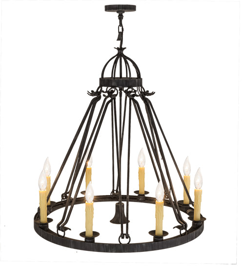 36"W Lakeshore 8 Lt W/Downlight Chandelier